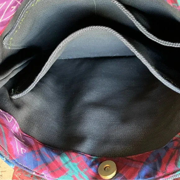 A Katie Bag by Katie Loper Fabric Patch Work Purse with Contrasting  Stitch - Picture 15 of 16